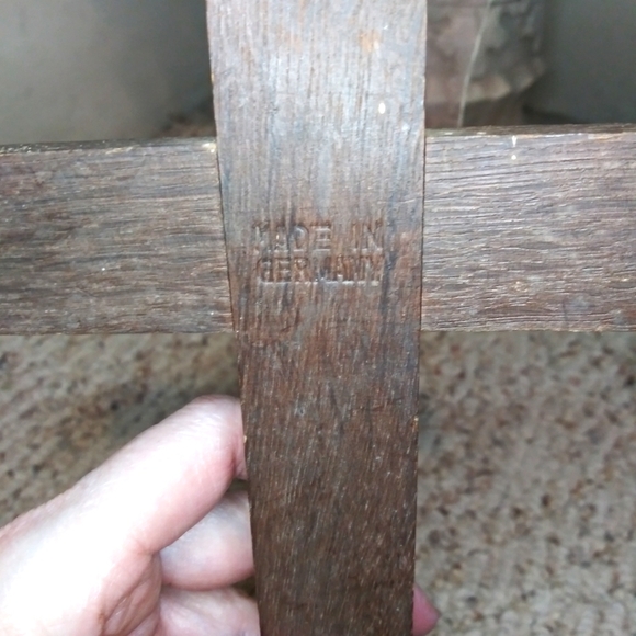 Antique Wood & Brass Small Wall Hanging Crucifix Made In Germany - Picture 8 of 10